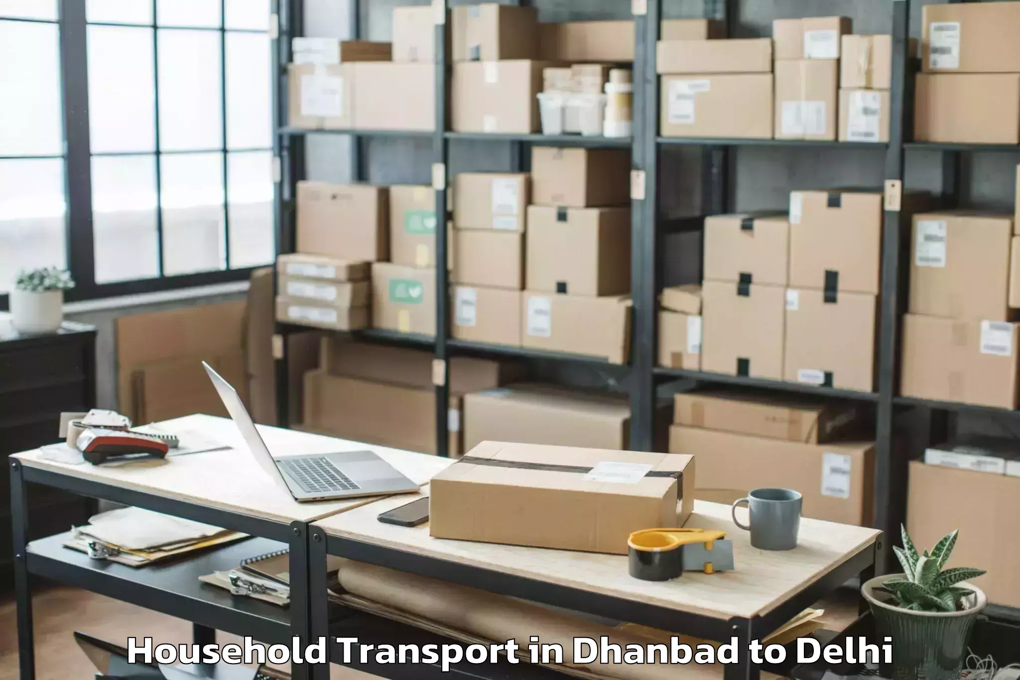 Reliable Dhanbad to Civil Lines Household Transport